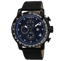Akribos XXIV Blue Dial Black IP Stainless Steel Men's Watch AK743BU AK743BU