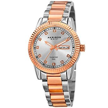 Akribos XXIV Diamond Dial Two Tone Ladies Watch AK965TTR