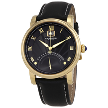Akribos XXIV Essential Black Dial Men's Leather Watch AK913YG