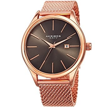 Akribos XXIV Gunmetal Dial Rose Gold-Tone Men's Watch AK959RGGN