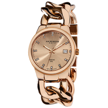 Akribos XXIV Impeccable Diamond Swiss Quartz Twist Chain Bracelet Ladies Watch AK608RG