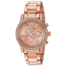 Akribos XXIV Lumin Rose Gold Crystal Pave Dial Ladies Watch AK926RG