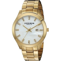 Akribos XXIV Mother of Pearl Gold-tone Ladies Watch AK954YG