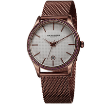 Akribos XXIV Pink Dial Stainless Steel Ladies Watch AK967BR