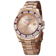 Akribos XXIV Rose Dial Rose Gold-tone Stainless Steel Unisex Watch AK702RG