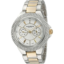 Akribos XXIV Silver Dial Two Tone Alloy Ladies Watch AK789TTG