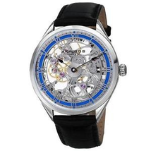 Akribos XXIV Silver Skeleton Stainless Steel Men's Watch AK802BU