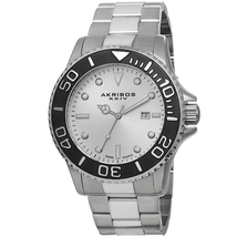Akribos XXIV Silver-Tone Men's Watch AK674SS