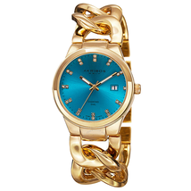 Akribos XXIV Turquoise Dial Gold-tone Base metal Ladies Watch AK759YGTQ