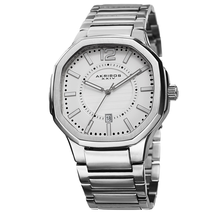 Akribos XXIV White Dial Stainless Steel Men's Watch AK712SS