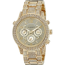 Akribos XXIV Yellow Gold Dial Multi-function Ladies Watch AK776YG