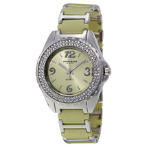 Akribos XXIV Akribos Beige Ceramic and Silver-tone Ladies Watch AK514BG