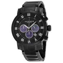 Akribos XXIV Akribos Black Dial Chronograph Black PVD Stainless Steel Men's Watch AK622BK