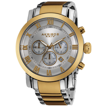 Akribos XXIV Akribos Grandiose Chronograph Silver Dial Two-tone Stainless Steel Men's Watch AK622TT