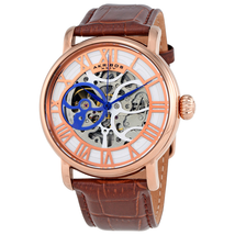 Akribos XXIV Akribos Manual Wind Skeleton Dial Rose Gold-Tone Men's Watch AK540RG