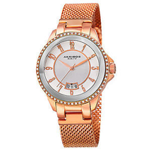 Akribos XXIV Ador Silver Dial Ladies Rose Gold Watch AK840RG