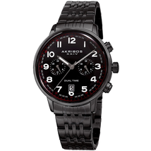 Akribos XXIV Black Dial Dual Time Men's Watch AK942BK