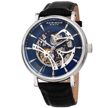 Akribos XXIV Quartz Blue Sleleton Dial Men's Watch AK1020BUBK
