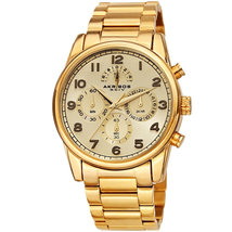 Akribos XXIV Chronograph Gold Tone Dial Men's Watch AK1042YG