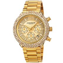 Akribos XXIV Chronograph Gold Tone Dial Men's Watch AK1075YG