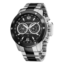 Akribos XXIV Conqueror Multi-Function Steel Swiss Quartz Bracelet Men's Watch AK604SSB