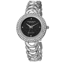 Akribos XXIV Diamond Black Dial Ladies Watch AK1050SSBK