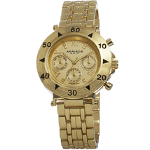 Akribos XXIV Gold-Tone Ladies Watch AK686YG