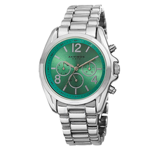 Akribos XXIV Green Dial Silver-Tone Multi-Function Ladies Watch AK760SSTQ