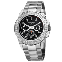 Akribos XXIV Multi-Function Black Dial Stainless Steel Men's Watch AK700SSB