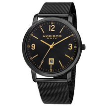 Akribos XXIV Omni Black Dial Stainless Steel Men's Watch AK858BK