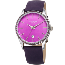 Akribos XXIV Purple Dial Leather Ladies Watch AK964PU