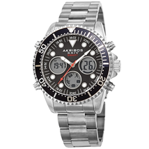 Akribos XXIV Quartz Black Dial Men's Smart Watch AK1094SSB