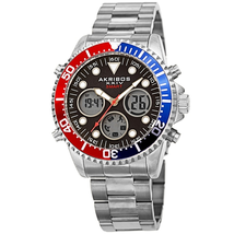 Akribos XXIV Quartz Black Dial Men's Smart Watch AK1094SSBK