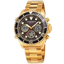 Akribos XXIV Quartz Black Dial Men's Watch AK1094YGBK