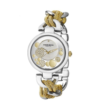 Akribos XXIV Quartz Mother of Pearl Diamond Ladies Watch AK895TTG-BX