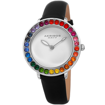 Akribos XXIV Quartz White Dial Ladies Watch AK1092BK