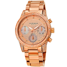 Akribos XXIV Diamond Rose Gold Dial Men's Watch AK1038RG