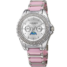 Akribos XXIV Silver Dial Ladies Two Tone Multifunction Watch AK961SSPK