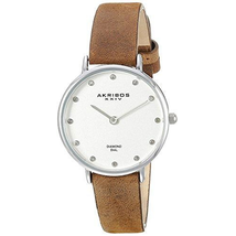 Akribos XXIV Quartz Diamond White Dial Ladies Watch AK882SSBR