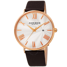 Akribos XXIV Waves White Dial Men's Watch AK1041RGBR