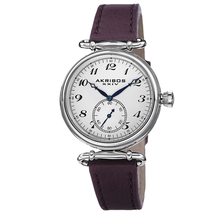 Akribos XXIV White Dial Purple Leather Ladies Watch AK704PU