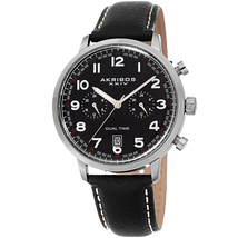 Akribos XXIV Black Dial Dual Time Men's Watch AK1023BK