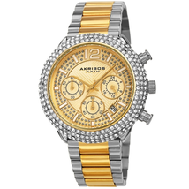 Akribos XXIV Chronograph Gold Tone Dial Men's Watch AK1075TTG