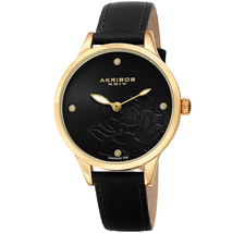 Akribos XXIV Diamond Black Dial Ladies Watch AK1047BK