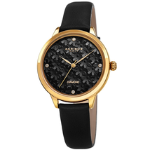 Akribos XXIV Diamond Black Dial Ladies Watch AK1051BKG