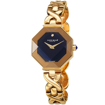 Akribos XXIV Diamond Black Dial Ladies Watch AK1086YGB