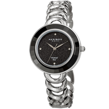 Akribos XXIV Diamond Black Dial Ladies Watch AK1088SSB