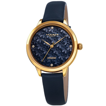 Akribos XXIV Diamond Blue Dial Ladies Watch AK1051BU