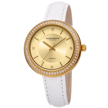 Akribos XXIV Diamond Gold Tone Dial Ladies Watch AK1067YG