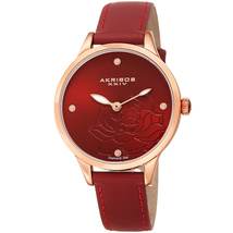 Akribos XXIV Diamond Red Dial Ladies Watch AK1047RD